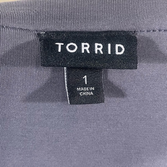 Torrid Dark Slate Grey Cupro Zip Front Drawstring Shirt Dress Size 1 - Picture 8 of 11